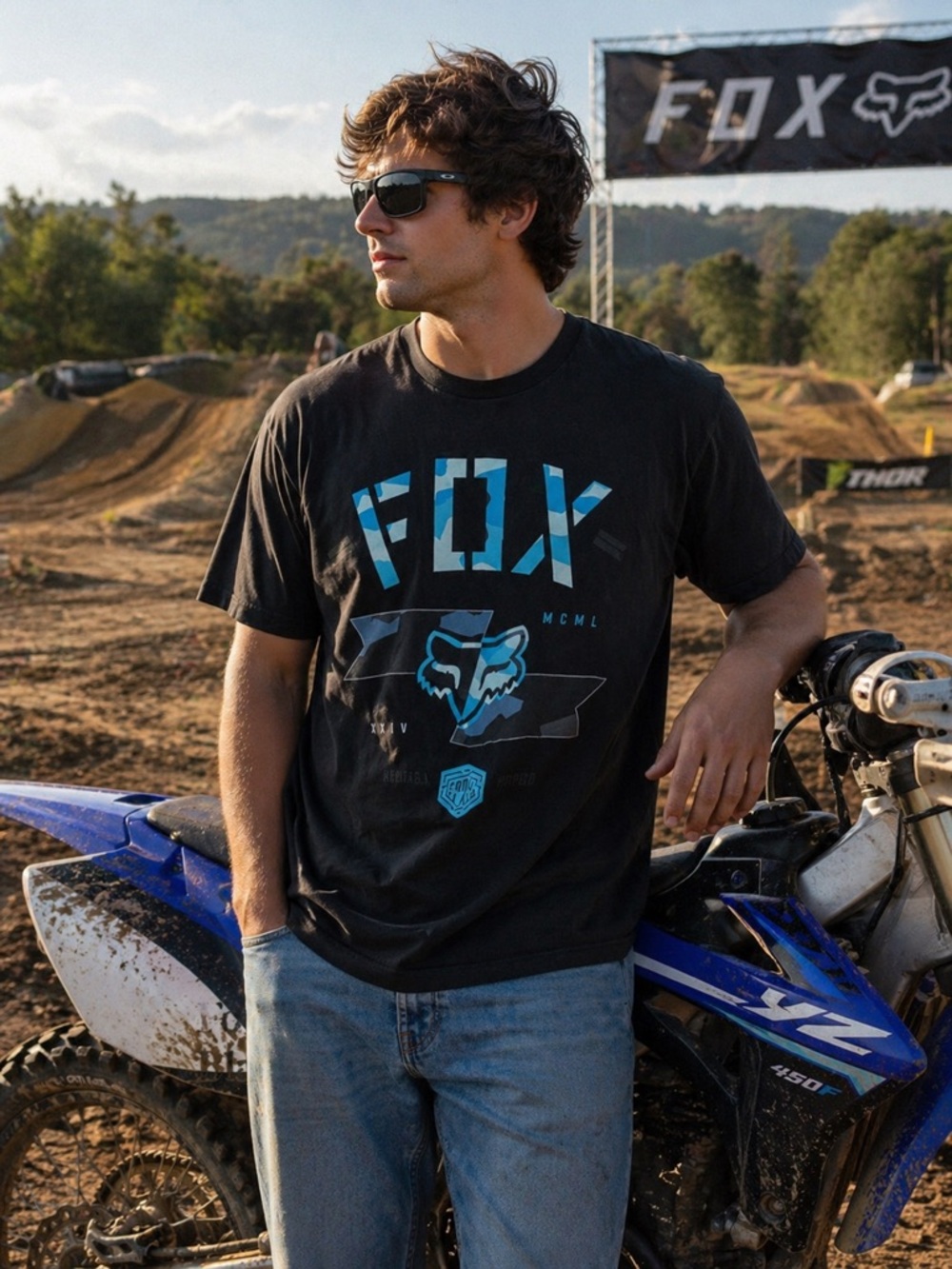 Fox Racing Tee Men’s XL Black Blue